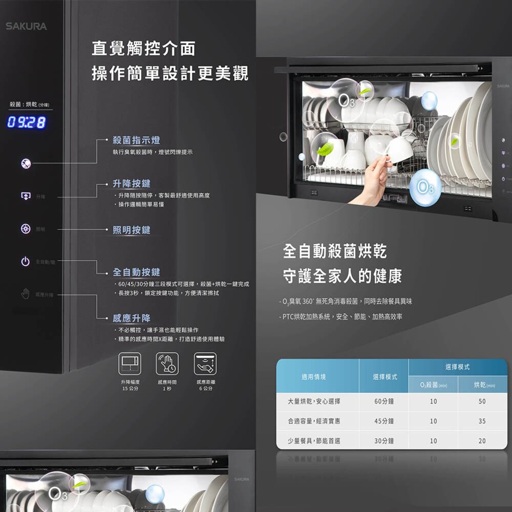 【免運費】高雄 櫻花牌 Q7585(BL/BXL) 智能升降烘碗機 烘碗機 限定區域送基本安裝-圖片-4