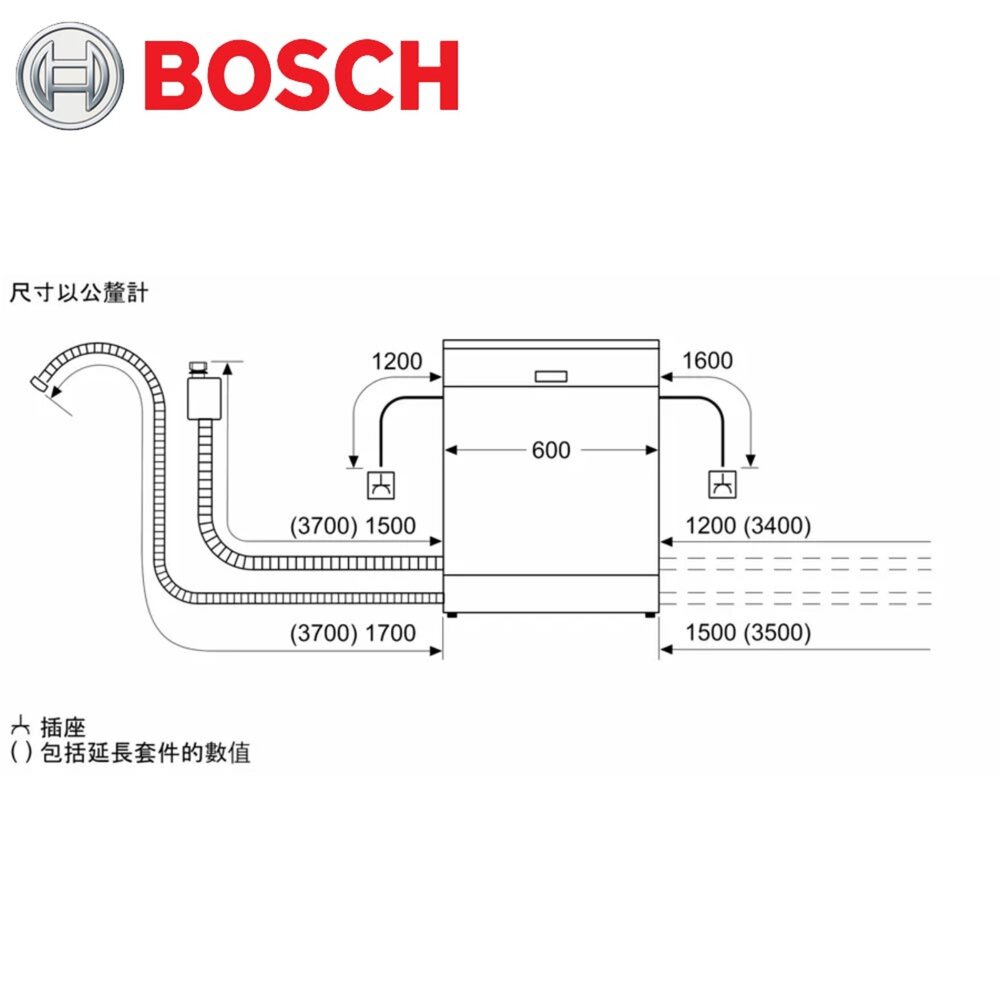 BOSCH 博世 SMH4ECX28E 4系列 全嵌式洗碗機 60 cm 滑動鉸鍊 220V-圖片-8