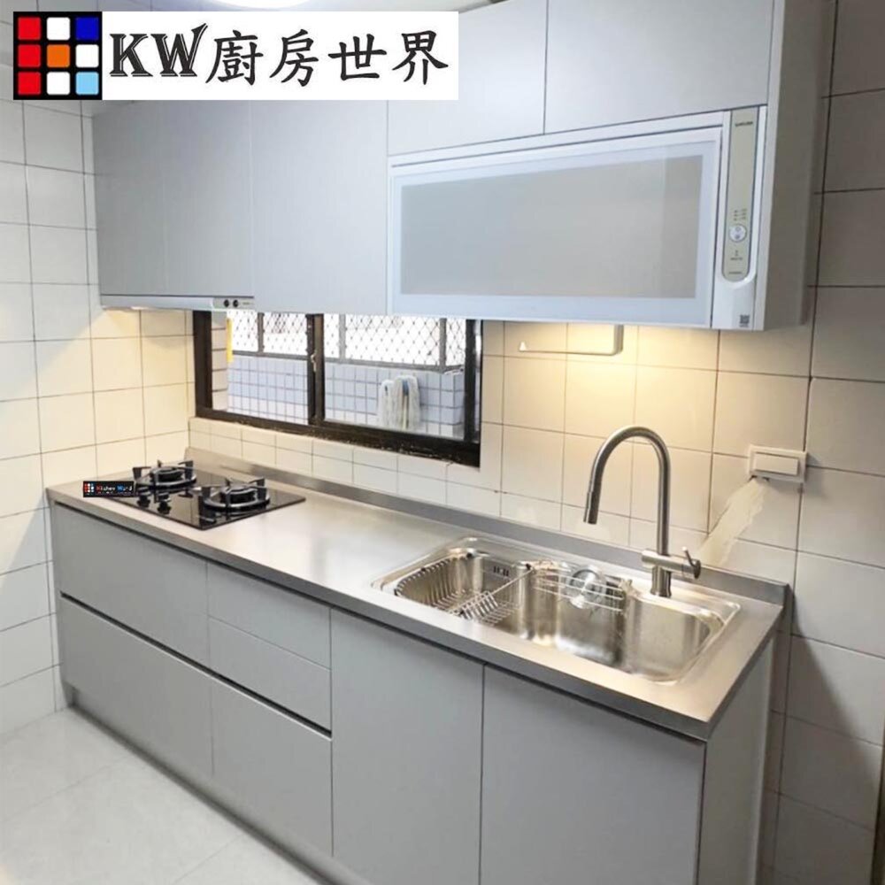 250714124826-一字型 240CM廚具 廚房設計 客製化 廚櫃 工廠直營 L字型流理台 林內牌 瓦斯爐 排油煙機【KW廚房世界】