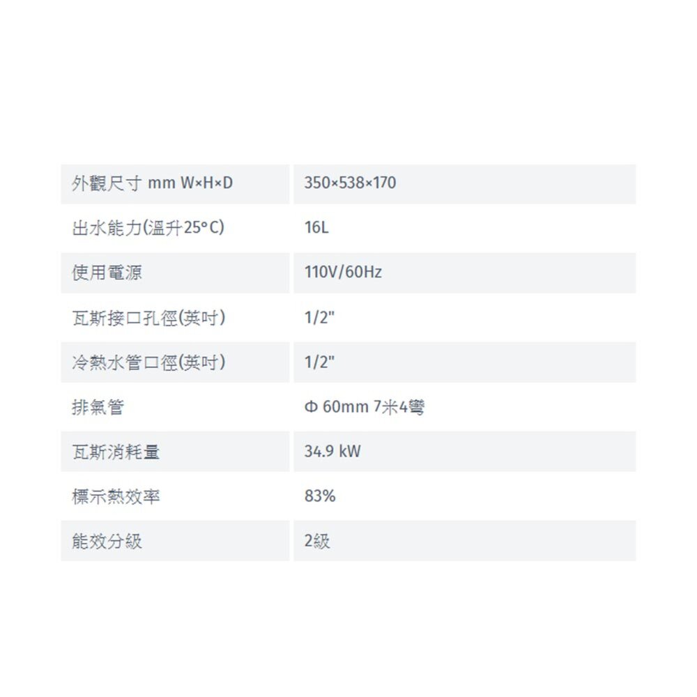 林內牌 REU-V1613WFA-TR 屋內型16L強制排氣熱水器 限定區域送基本安裝-圖片-3