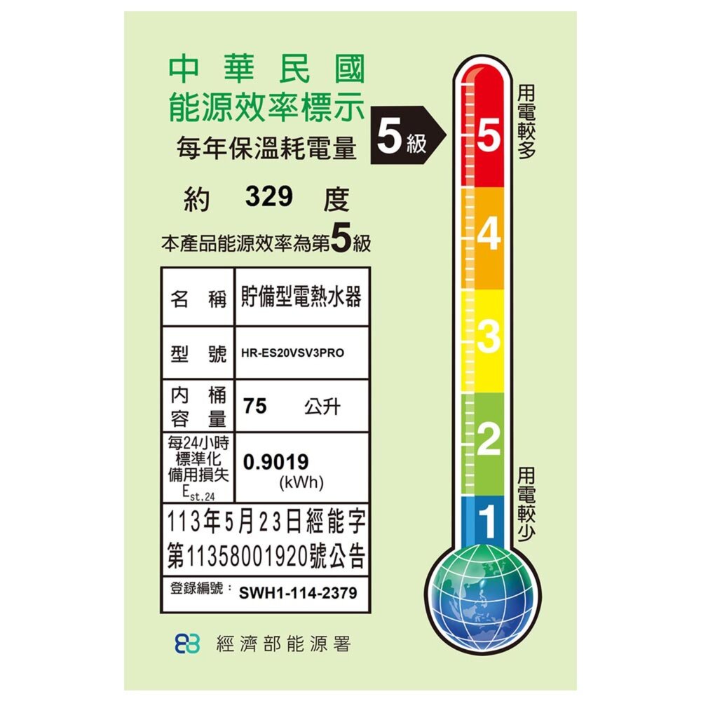 Haier 海爾 V3PRO 儲熱式電熱水器 HR-ES20VSV3 20加侖 限定區域含基本安裝-圖片-2