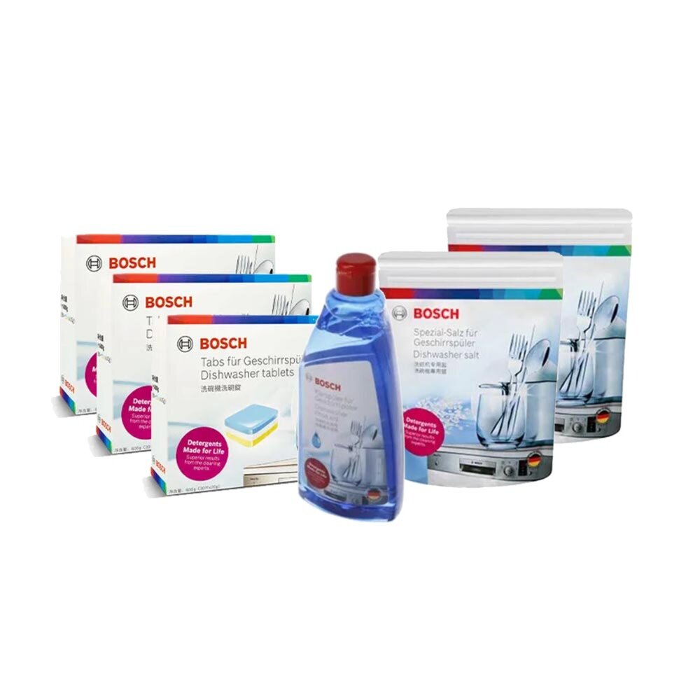 BOSCH 博世 洗碗三寶組 光潔劑+軟化鹽+洗碗錠 洗碗機專用耗材組合-圖片-1