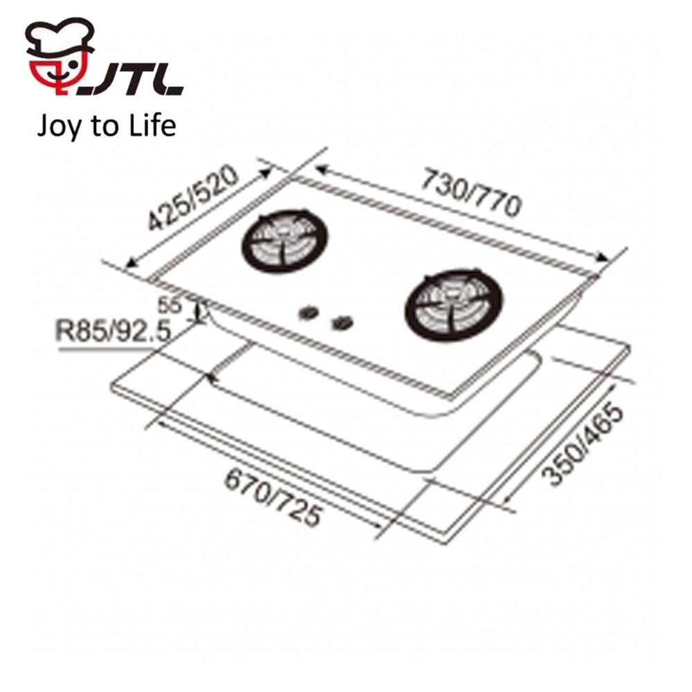 喜特麗 JT-GC229AL 加大面板 雙口黑色玻璃檯面爐 瓦斯爐 229 限定區域送基本安裝-圖片-3