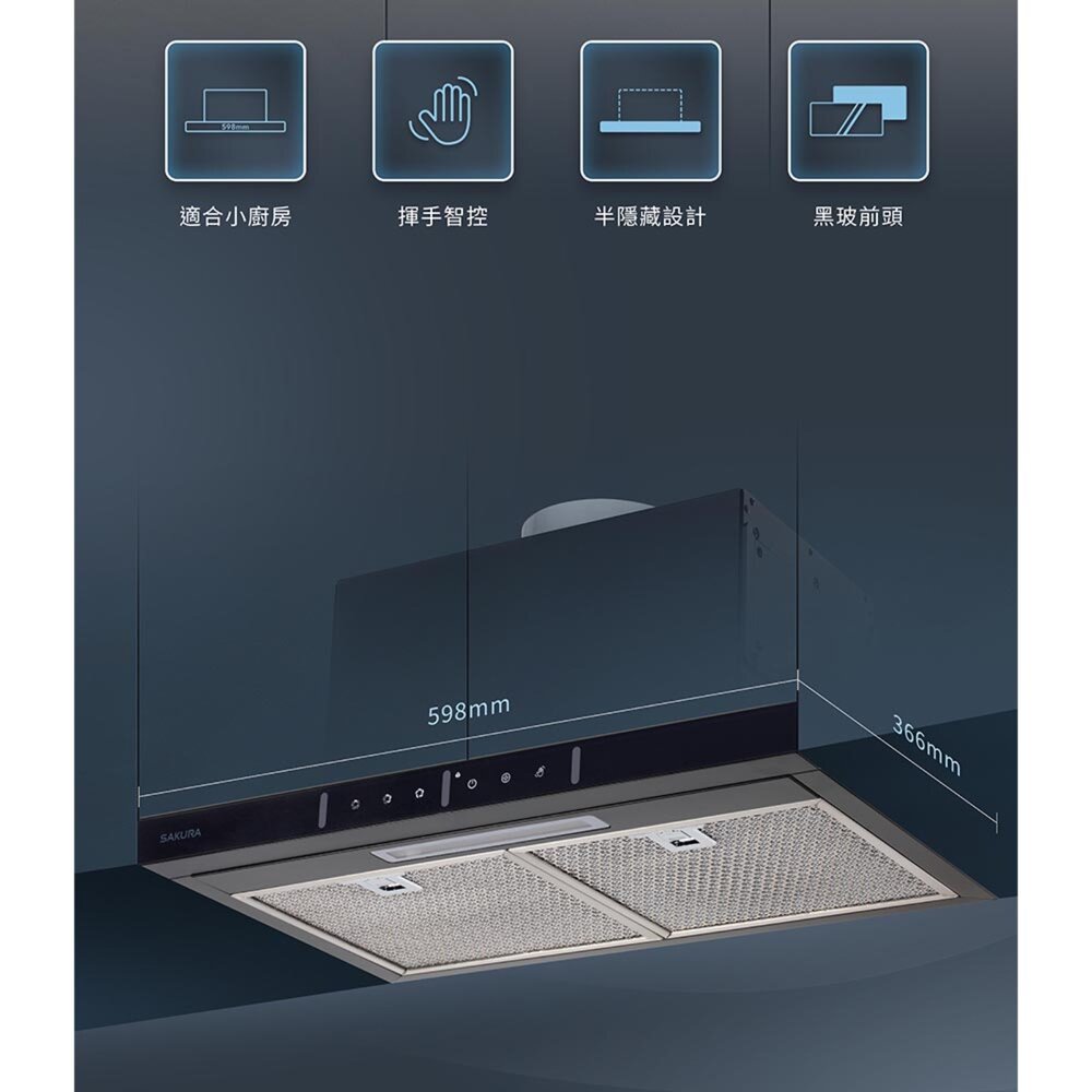 櫻花牌 R609 隱藏除油煙機 小宅系列 排油煙機 限定區域送基本安裝-圖片-5