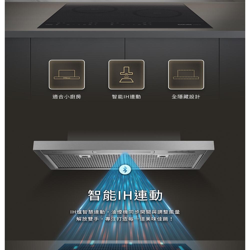 櫻花牌 R610HS 全隱藏除油煙機 小宅系列 排油煙機 限定區域送基本安裝-圖片-3
