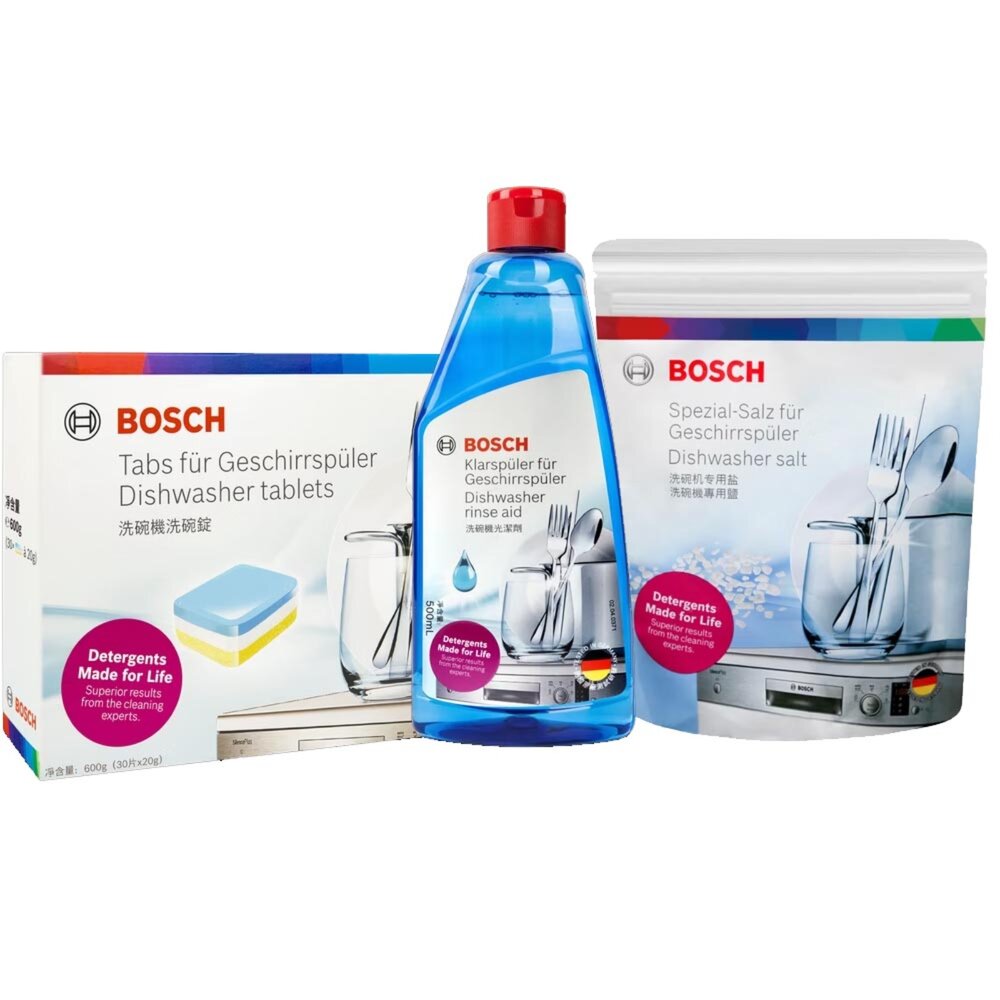 《BOSCH原廠》 博世 洗碗機 洗潔三寶組合 光潔劑 洗碗錠 軟化鹽-圖片-1