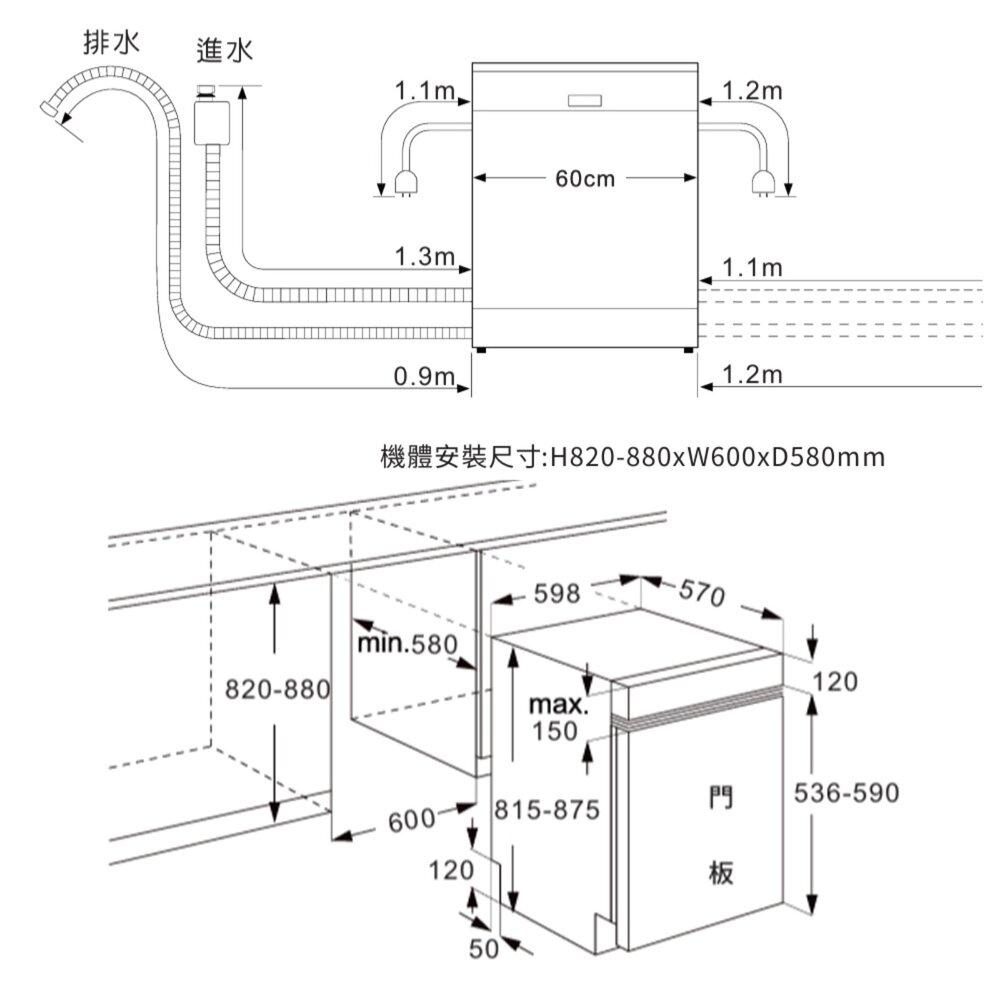 SVAGO VD6561 半嵌式熱烘存洗碗機 自動開門 洗碗機-圖片-3