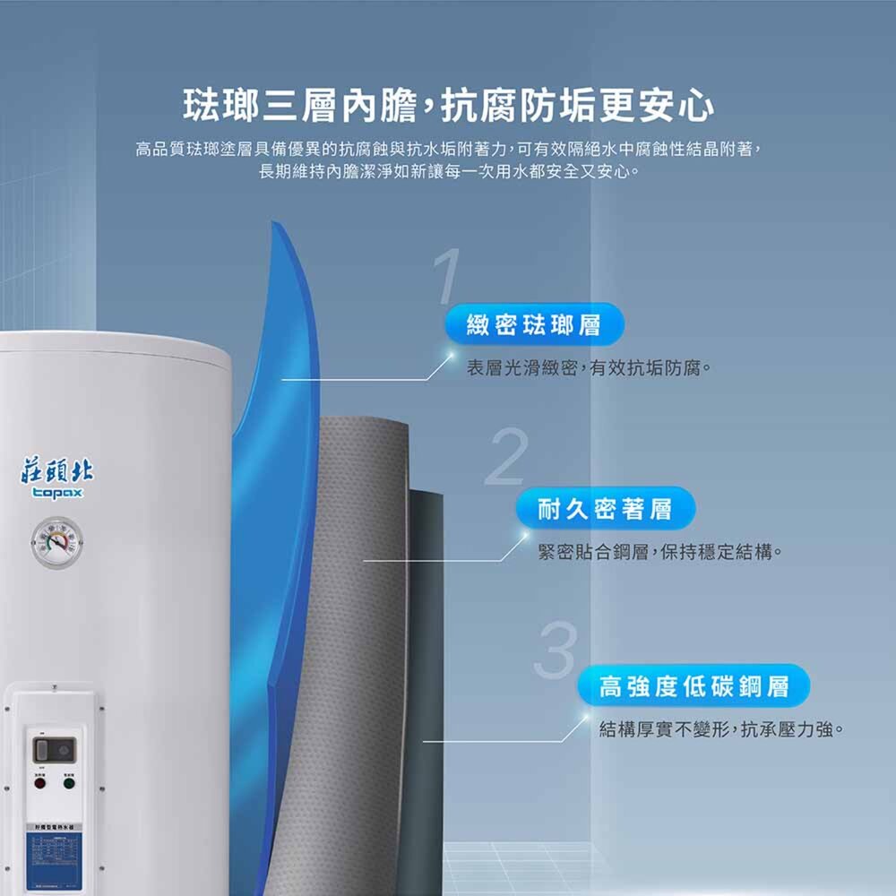 莊頭北 TE-3300 30加侖 立式 儲熱式 琺瑯電熱水器 限定區域送基本安裝-圖片-4