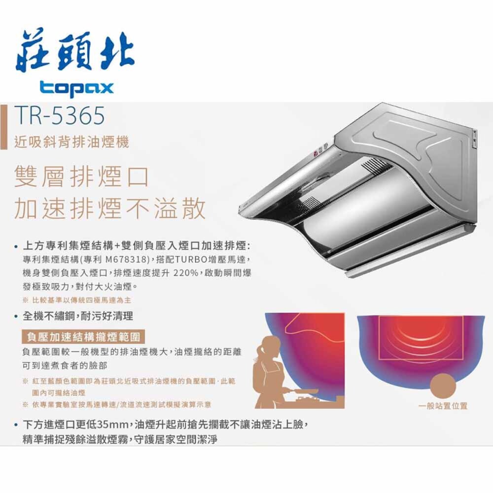 莊頭北 TR-5365 90公分 Turbo增壓 近吸式 排油煙機 抽油煙機 限定區域送基本安裝-圖片-3