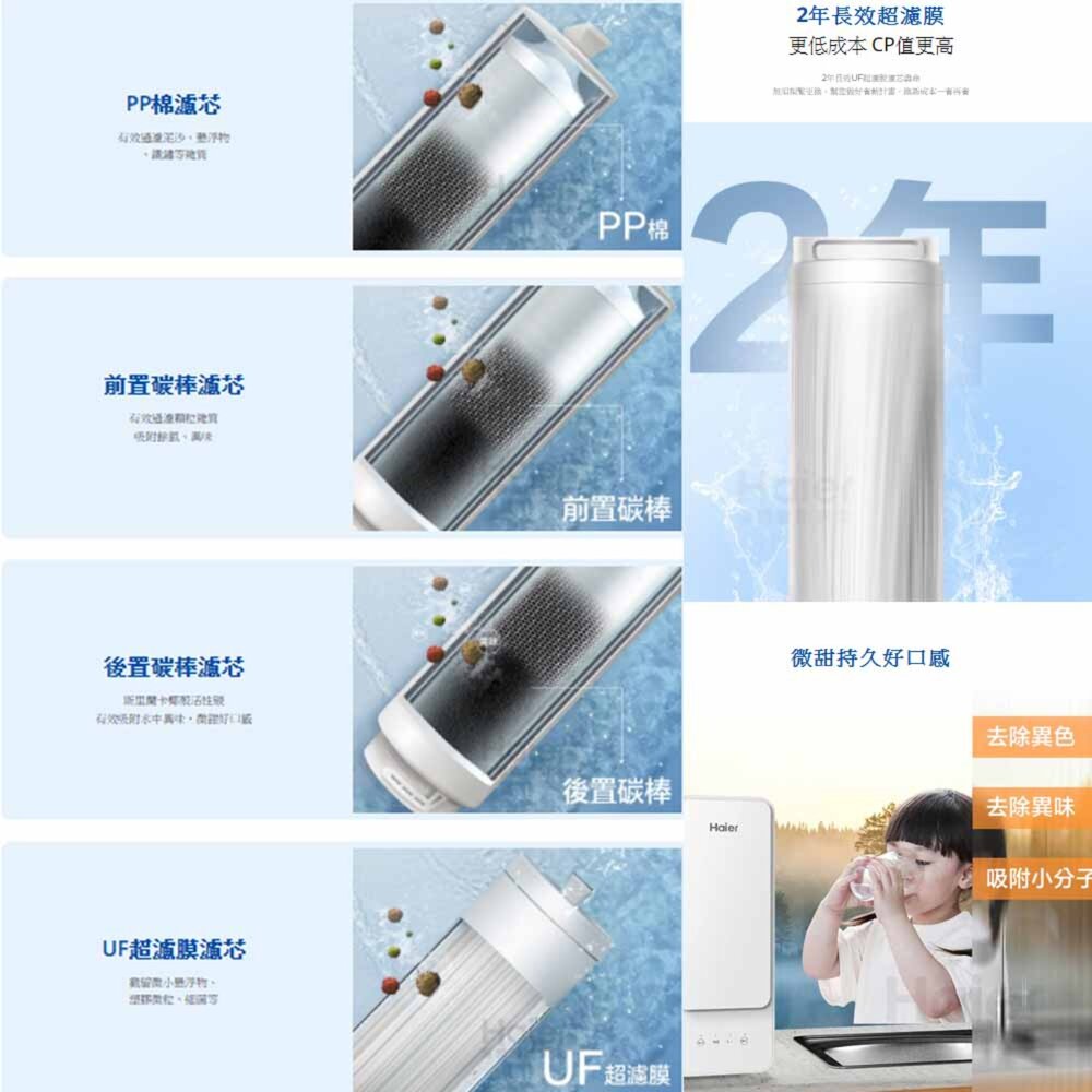 海爾 HR-WF-CUF1200 1200G中空絲膜 超濾淨水器 限定區域含基本安裝-圖片-7