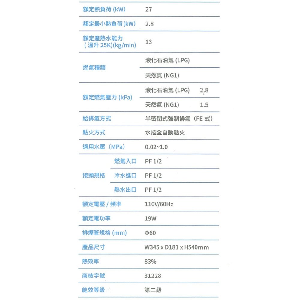 yaffle 亞爾浦 G5130 13L 強制排氣熱水器 智能恆溫-圖片-4