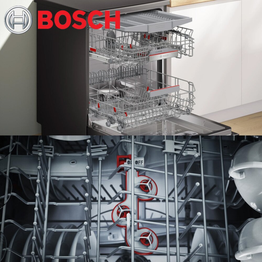 BOSCH SMS6ZCC00X 6系列 沸石乾燥 3D熱氣流 獨立式洗碗機 60 cm 黑不銹鋼色 110v-圖片-5