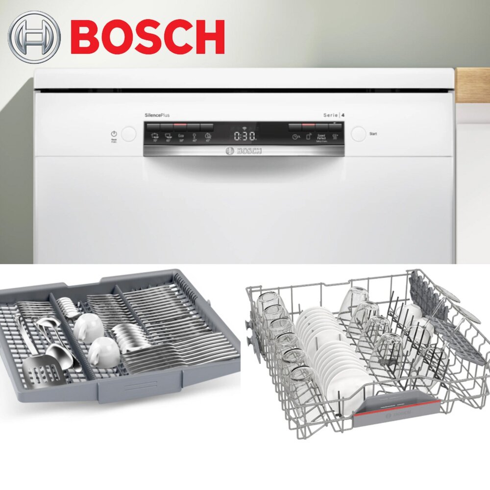 BOSCH SMS4ECW00X AirDry+自動開門 4系列 獨立式洗碗機 60 cm 白色 110v-圖片-3