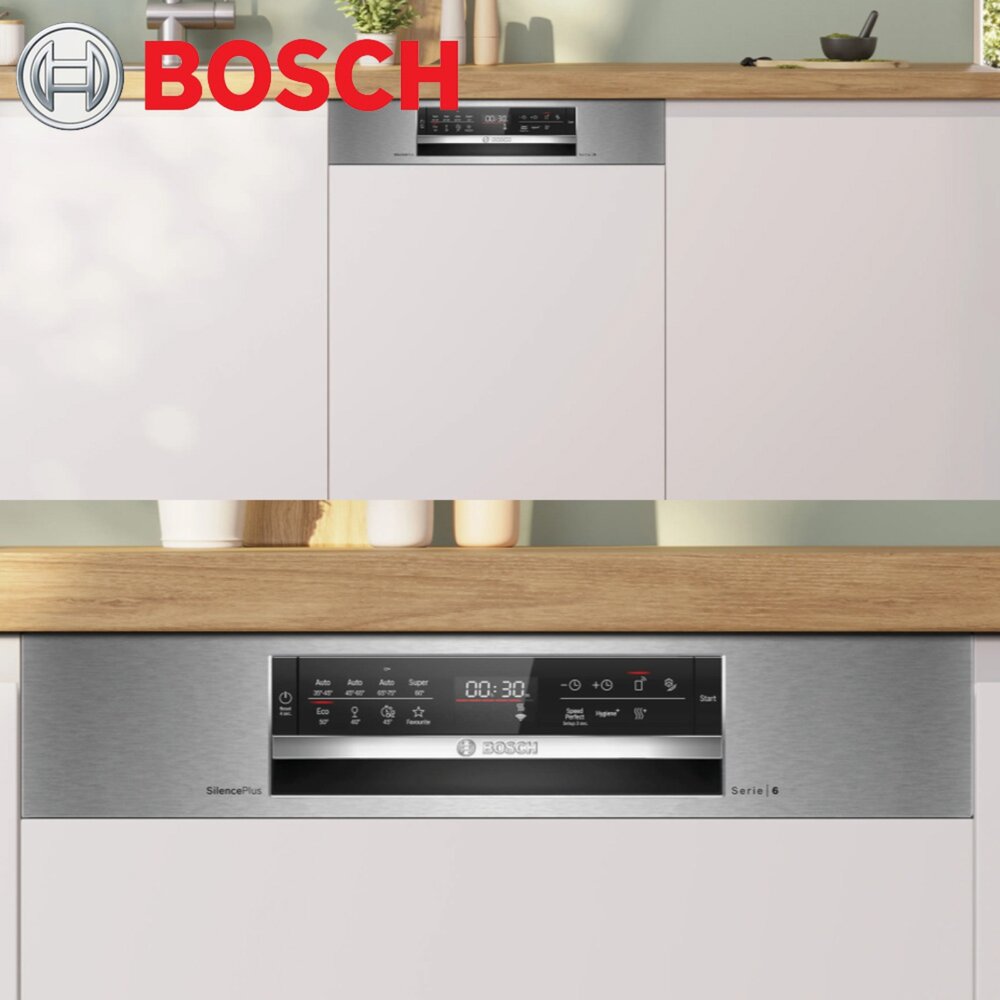 BOSCH SMI6ECS00X AirDry+自動開門 6系列 半嵌式洗碗機 60 cm 不銹鋼 110v-圖片-3