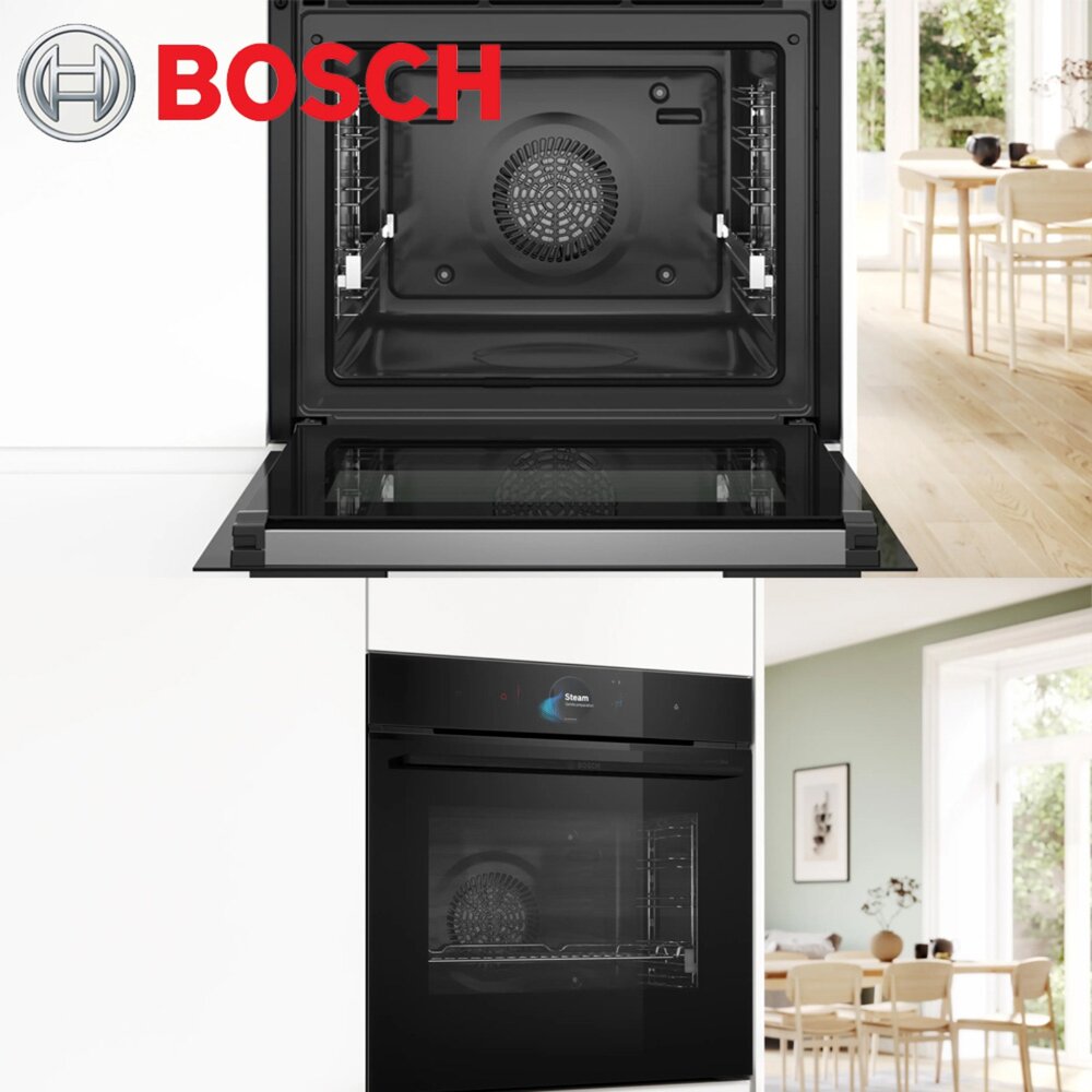 BOSCH HRG978NB1 8系列 嵌入式焗爐連添加蒸氣功能 60 x 60 cm 黑色-圖片-4