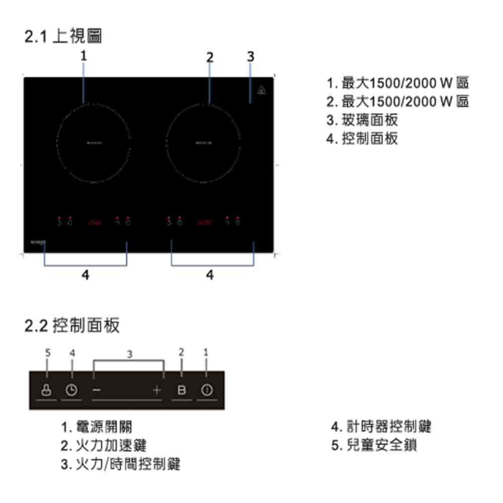 Svago TID3580 橫式雙口感應爐 IH爐 220V-圖片-2