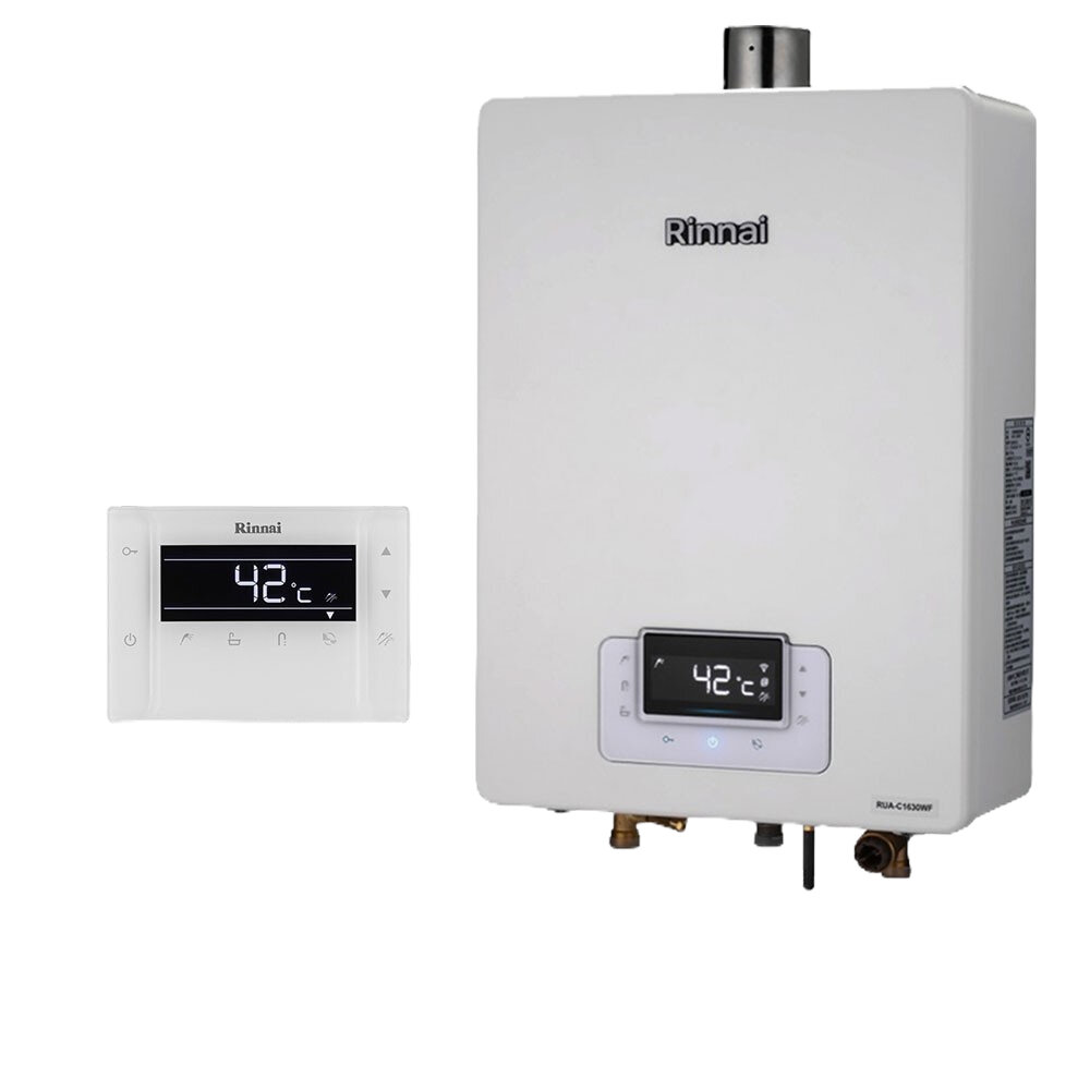 林內牌 RUA-C1630WF 數位恆溫 16L 熱水器 ☆強制排氣 ☆無線遙控 【KW廚房世界】-圖片-1