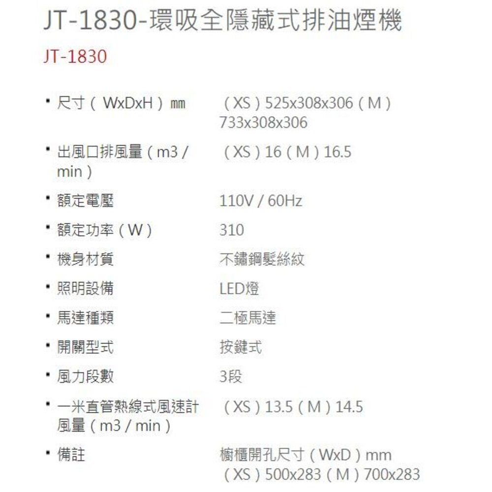 高雄 喜特麗 JT-1830-環吸全隱藏式 排油煙機 抽油煙機-圖片-4