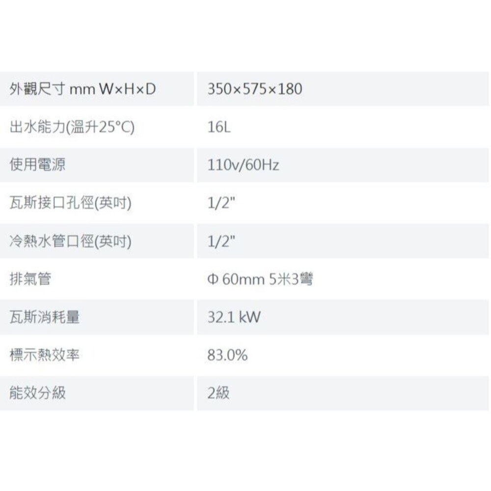 林內 UFB RUA-UC1628WF 屋內型 16L 強制排氣熱水器 精準控溫系列 熱水器 強排-圖片-4