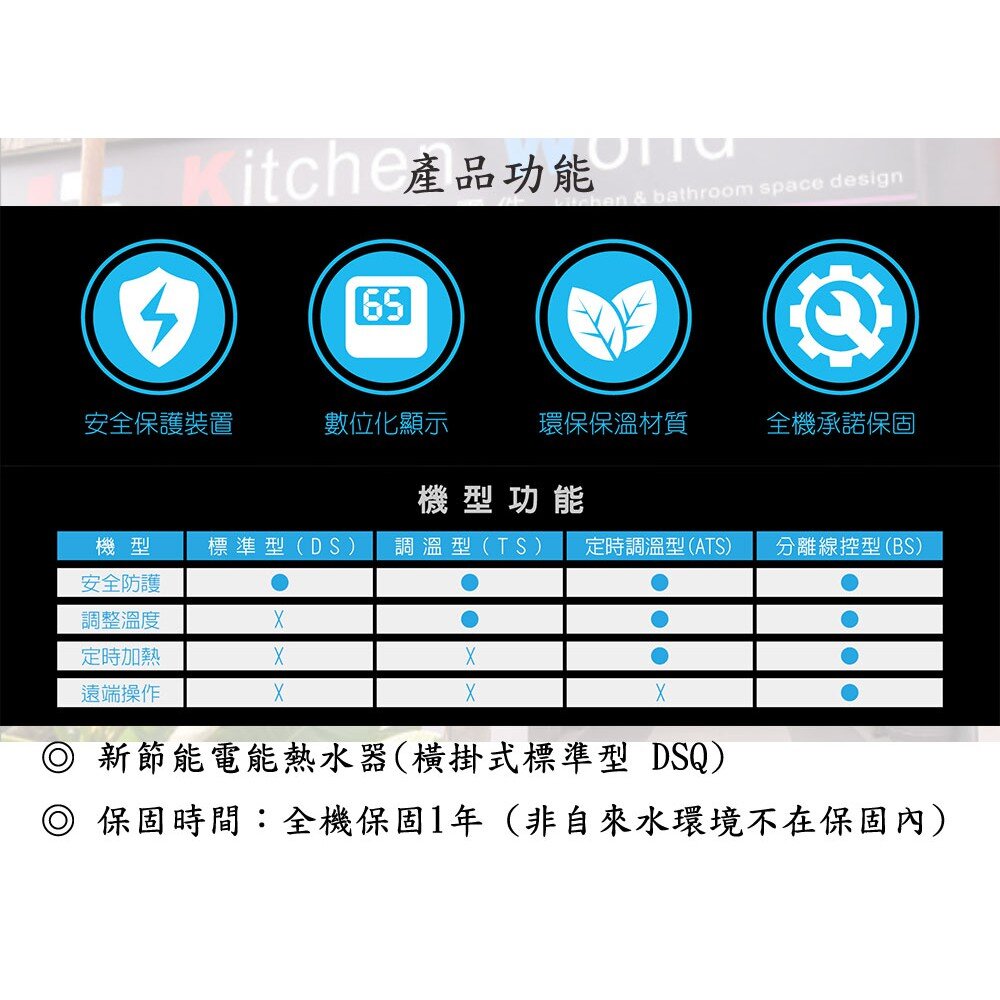 高雄 HMK鴻茂 EH-08DSQ 31L 橫掛式標準型 電熱水器 EH-08-圖片-4
