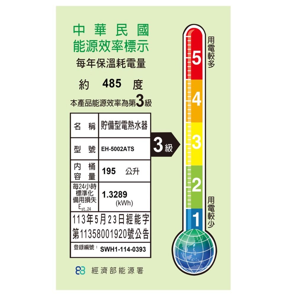 高雄 HMK鴻茂 EH-5002ATS 195L 定時調溫型 電熱水器 EH-5002-圖片-2