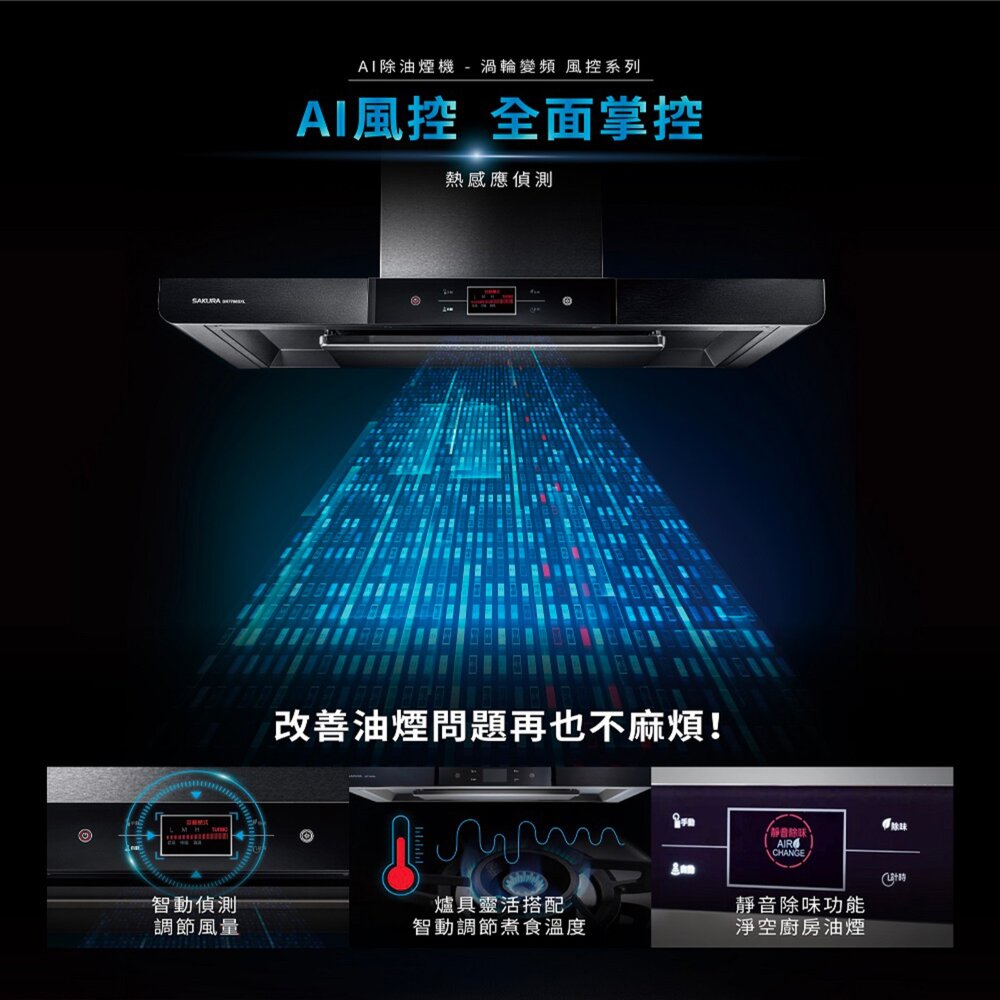 【免運費】 高雄 櫻花牌 DR7796SXL 歐化 渦輪變頻 智能風控 除油煙機 DR7796 限定區域送基本安裝-圖片-2
