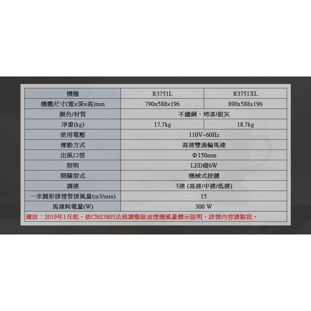 【免運費】 高雄 櫻花牌 R3751 歐化 除油煙機 - 環吸系列 排油煙機 限定區域送基本安裝-圖片-4