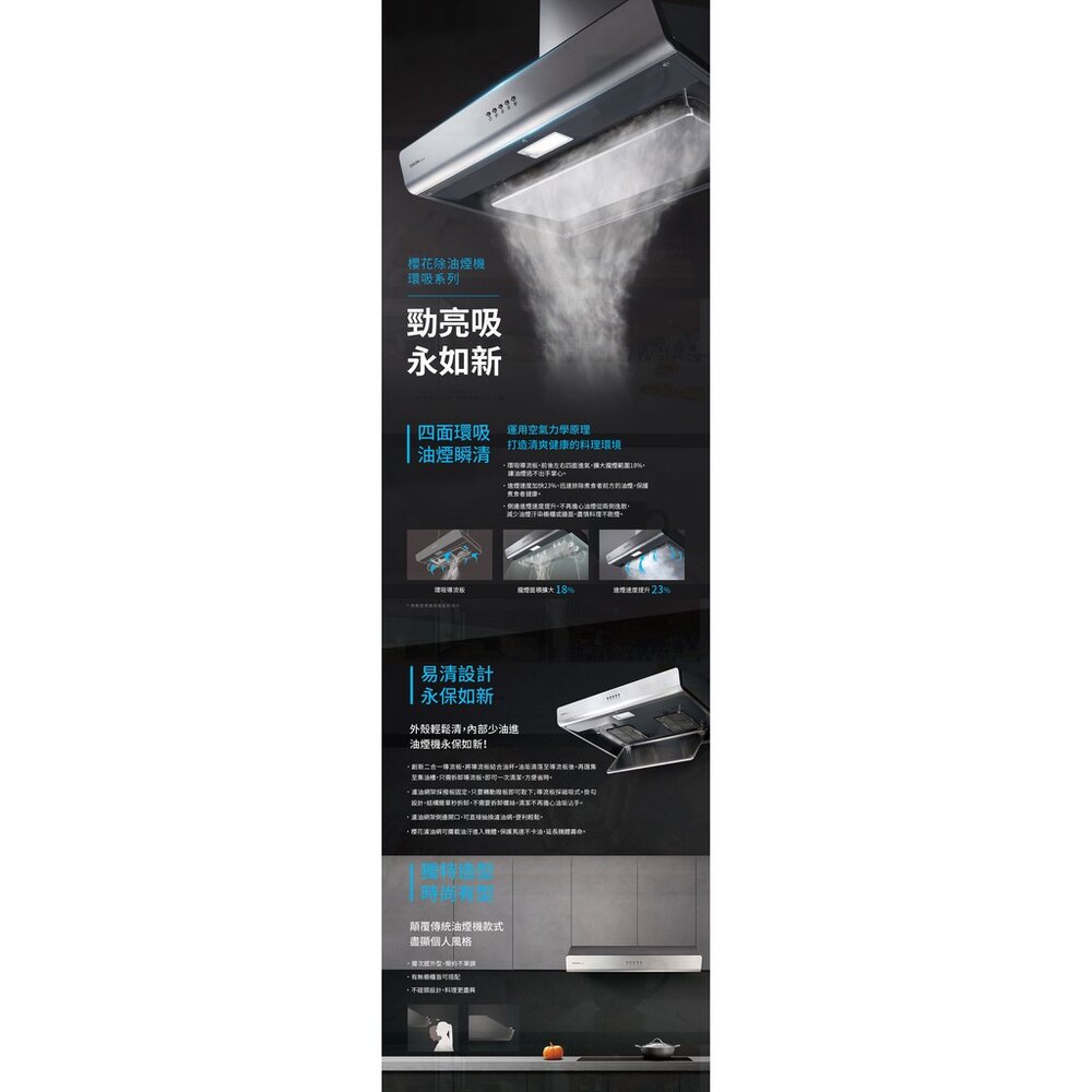 【免運費】 高雄 櫻花牌 R3751XL 90CM - 歐化環吸系列 排油煙機 限定區域送基本安裝-圖片-5