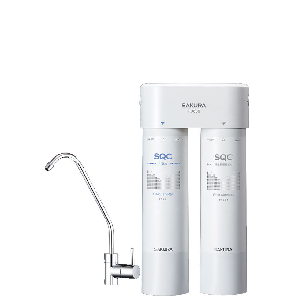 【免運費】 高雄 櫻花牌 P0680 快捷高效 淨水器 (雙管長效過濾型) 限定區域送基本安裝-圖片-1