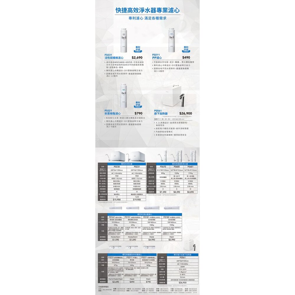 【免運費】 高雄 櫻花牌 F0211 PP 濾心 快捷高效 淨水器-圖片-6