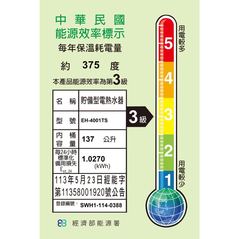高雄 HMK鴻茂 EH-4001TS 137L 調溫線控型 電熱水器 EH-4001-圖片-2