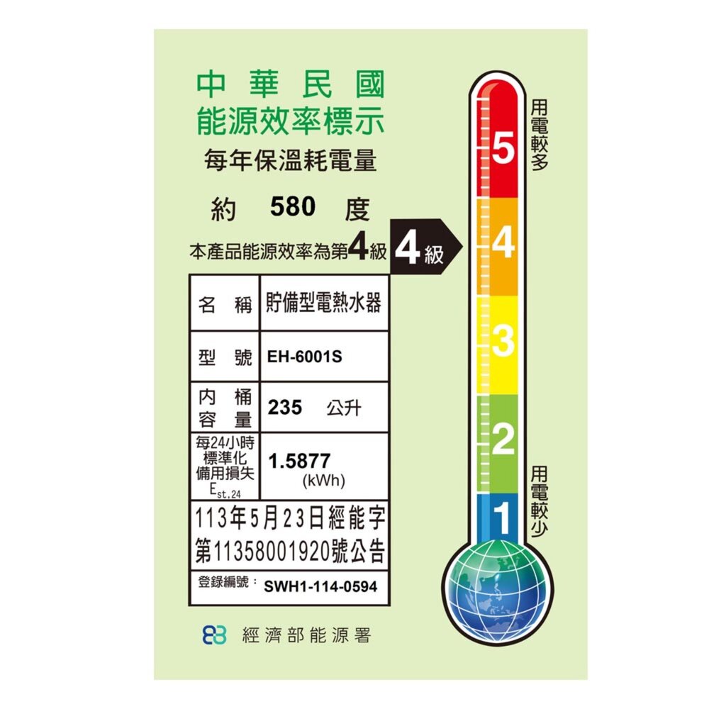 高雄 HMK鴻茂 EH-6001S 235L 標準型 電熱水器 EH-6001-圖片-2