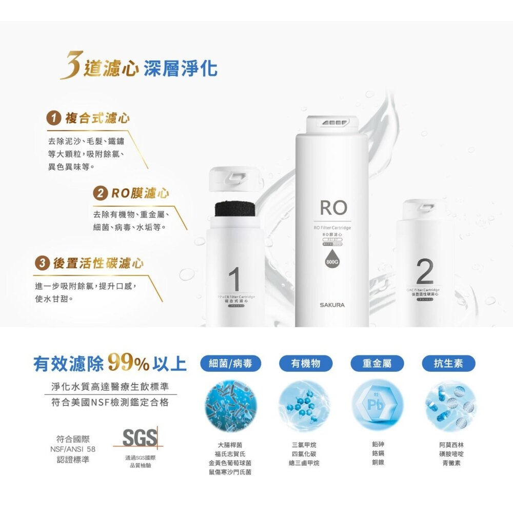 【免運費】 櫻花牌 P0262 RO淨水器 限定區域送基本安裝-圖片-4