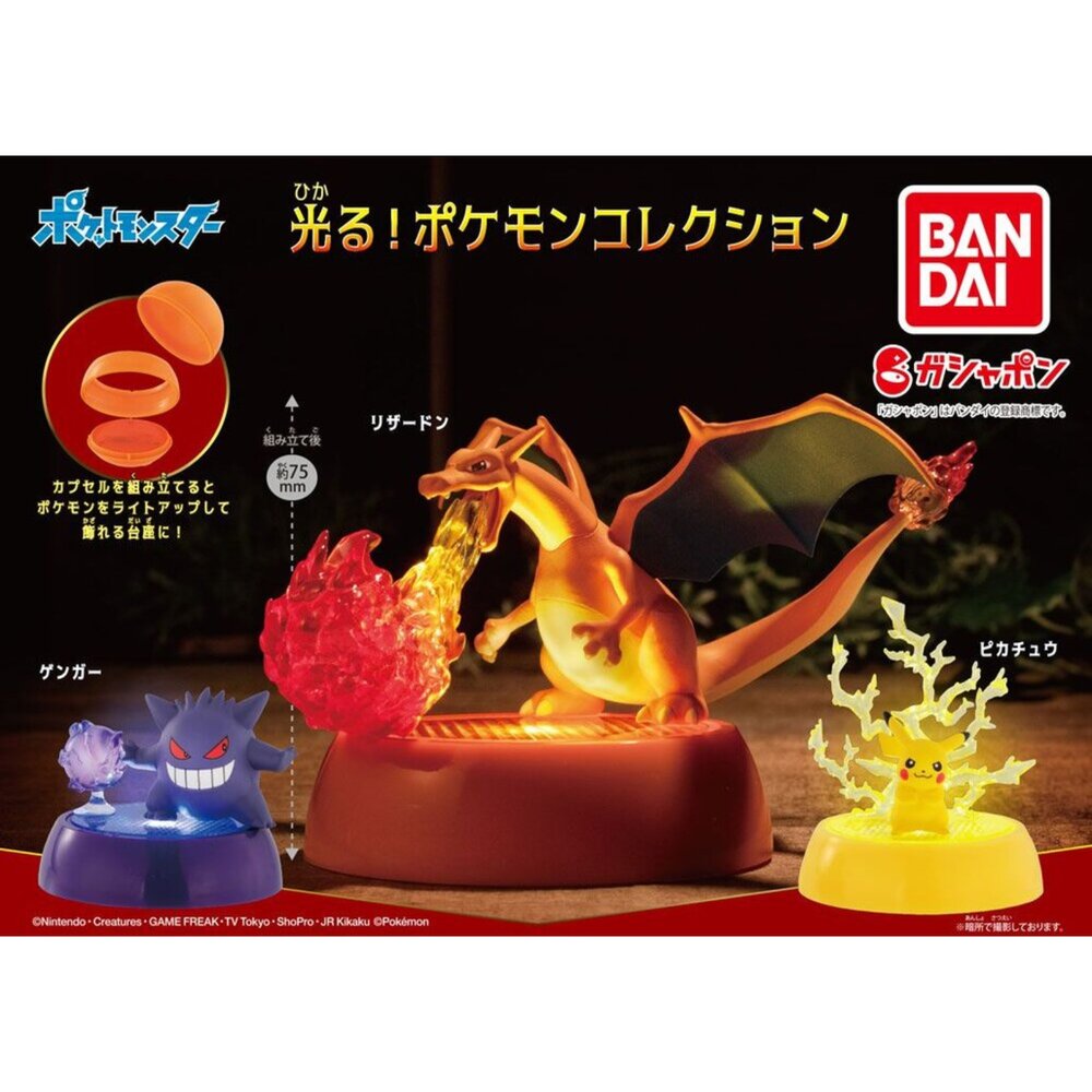 🔥現貨🔥精靈寶可夢發光底座公仔 噴火龍 皮卡丘 耿鬼 萬代 扭蛋 轉蛋寶可夢 發光 萬代 扭蛋 封面照片