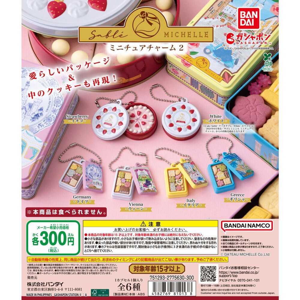 250213200309-🕛5月預購🕛Sable MICHELLE甜點吊飾P2 萬代 扭蛋 轉蛋 餅乾 甜食 微縮模型 迷你 鐵盒餅乾 日系餅乾