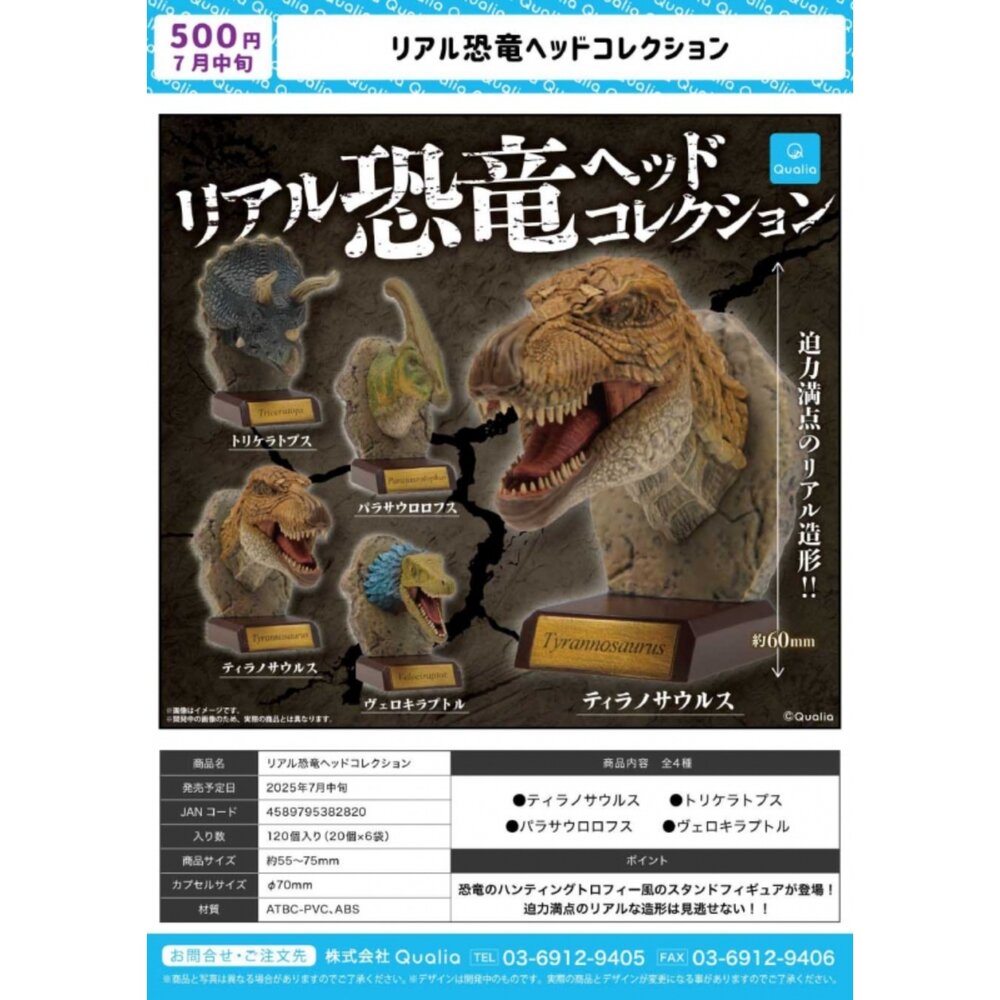 250330170748-🔥現貨🔥擬真恐龍頭像收藏 QUALIA 恐龍 暴龍 三角龍 展示 頭