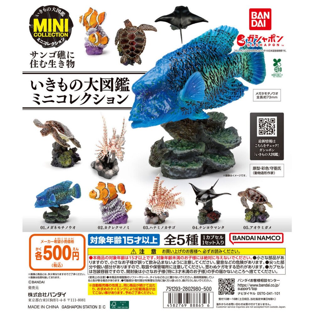 250519195207-🔥現貨🔥生物大圖鑑 mini 珊瑚礁生物 萬代 扭蛋 轉蛋 蘇眉魚 拿破崙 龍王鯛 海龜 綠蠵龜 珊瑚
