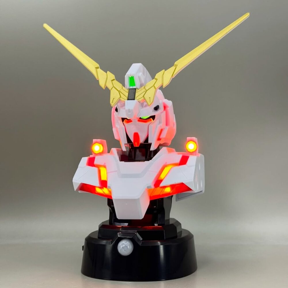 🔥現貨🔥獨角獸鋼彈 毀滅模式胸像感測燈 小夜燈 萬代 banpresto 景品 盒玩 感應燈獨角獸 小夜燈-圖片-6