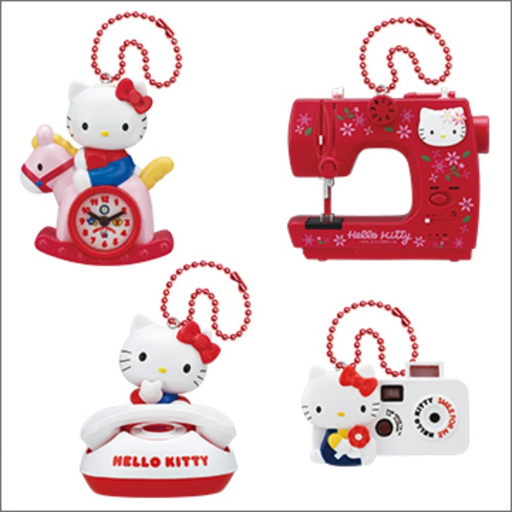 🔥現貨🔥HELLO KITTY 懷舊小物吊飾P2 TTA 復古 微縮 迷你 時鐘 電話 相機 縫紉機KITTY 懷舊小物-圖片-1