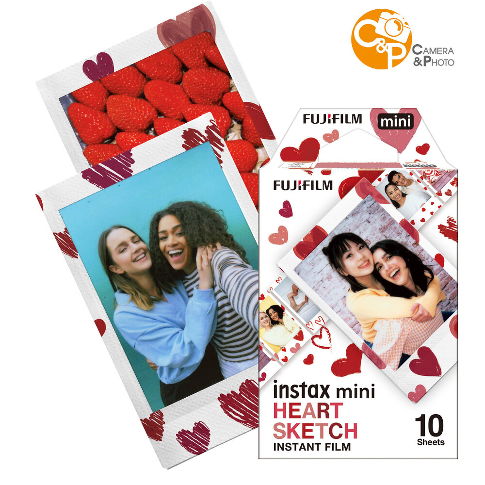 ✨富士Fujifilm🎞️ instax mini 愛心 素描底片 愛情剪影 拍立得 底片 現貨💖🎨-圖片-1