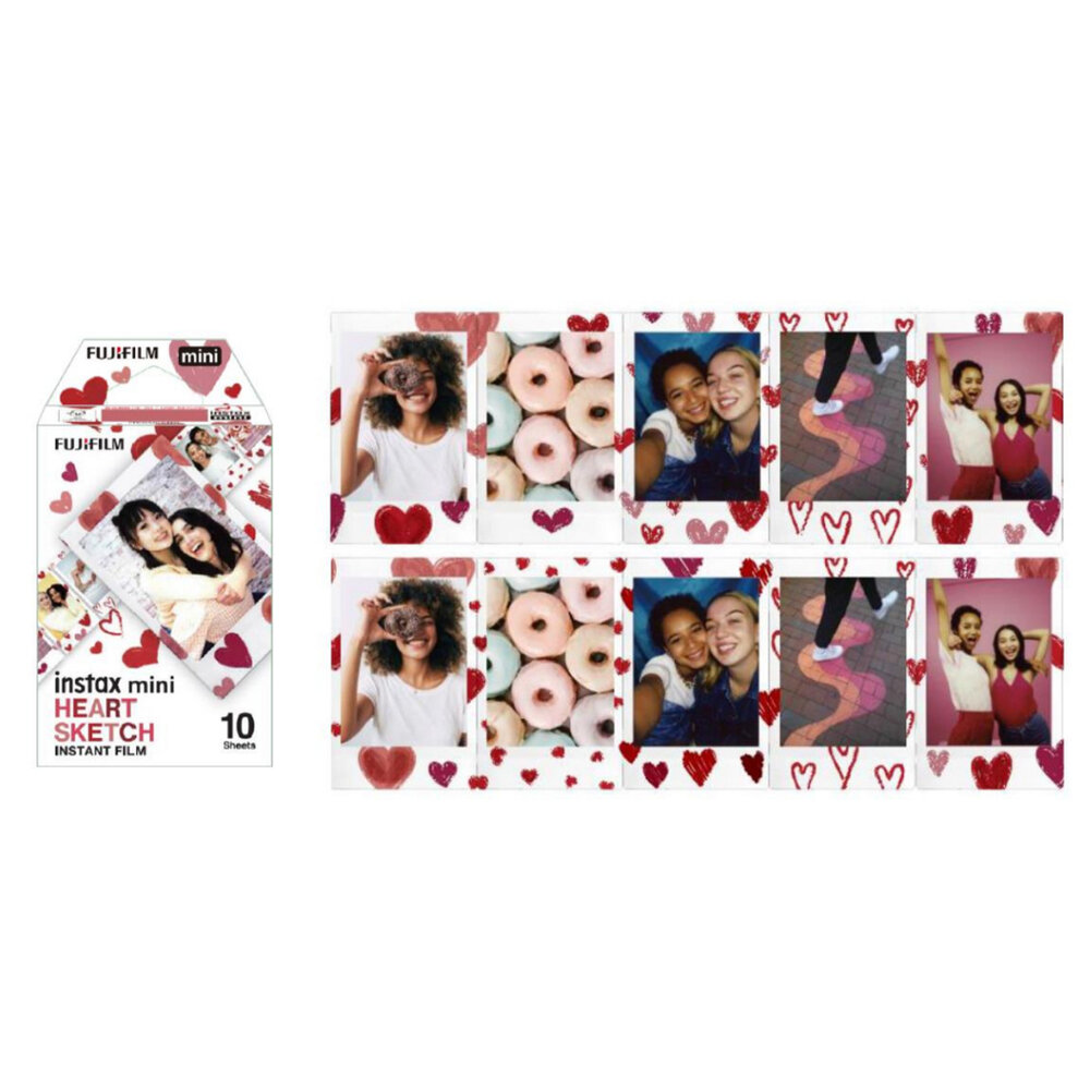 ✨富士Fujifilm🎞️ instax mini 愛心 素描底片 愛情剪影 拍立得 底片 現貨💖🎨-圖片-2