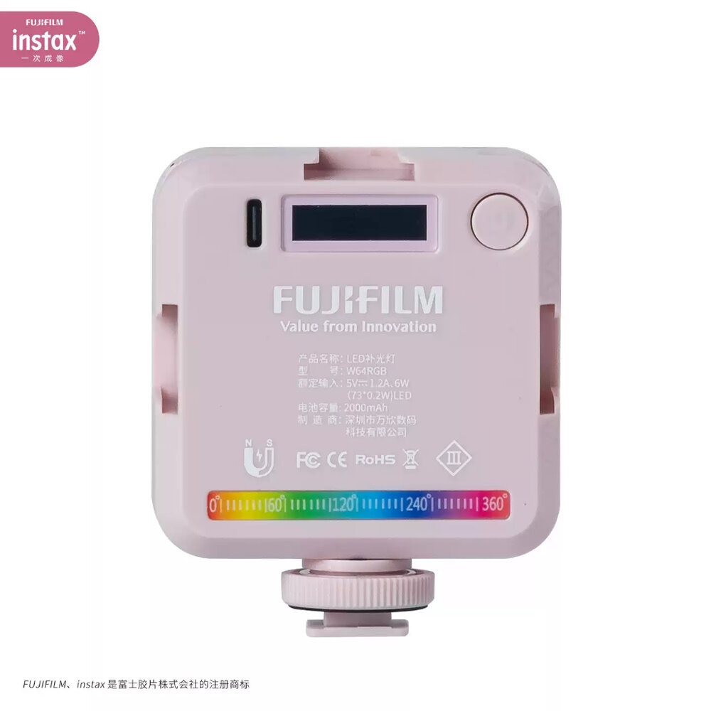 ✨富士Fujifilm🎞️ instax mini Evo 專用磁吸RGB補光燈 多色溫 原廠配件 黑色/粉色 現貨📸💡-圖片-2