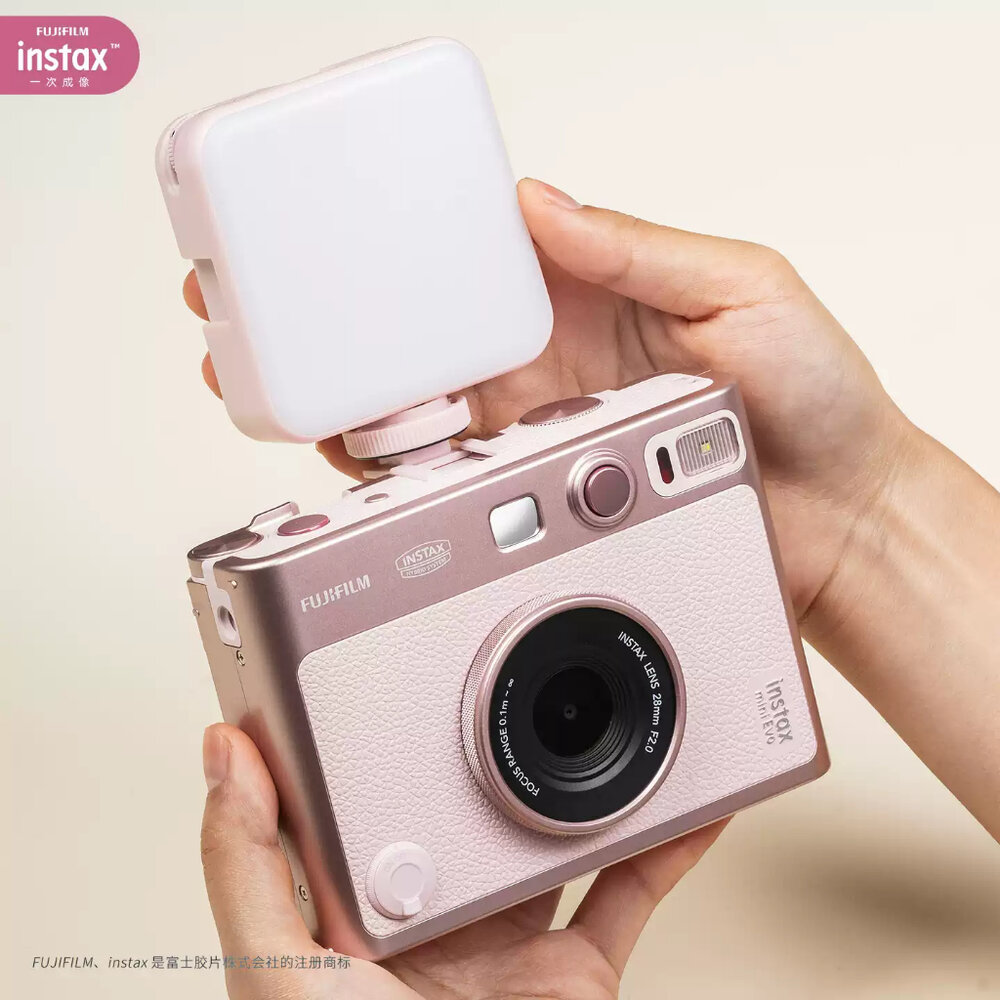 ✨富士Fujifilm🎞️ instax mini Evo 專用磁吸RGB補光燈 多色溫 原廠配件 黑色/粉色 現貨📸💡-圖片-3