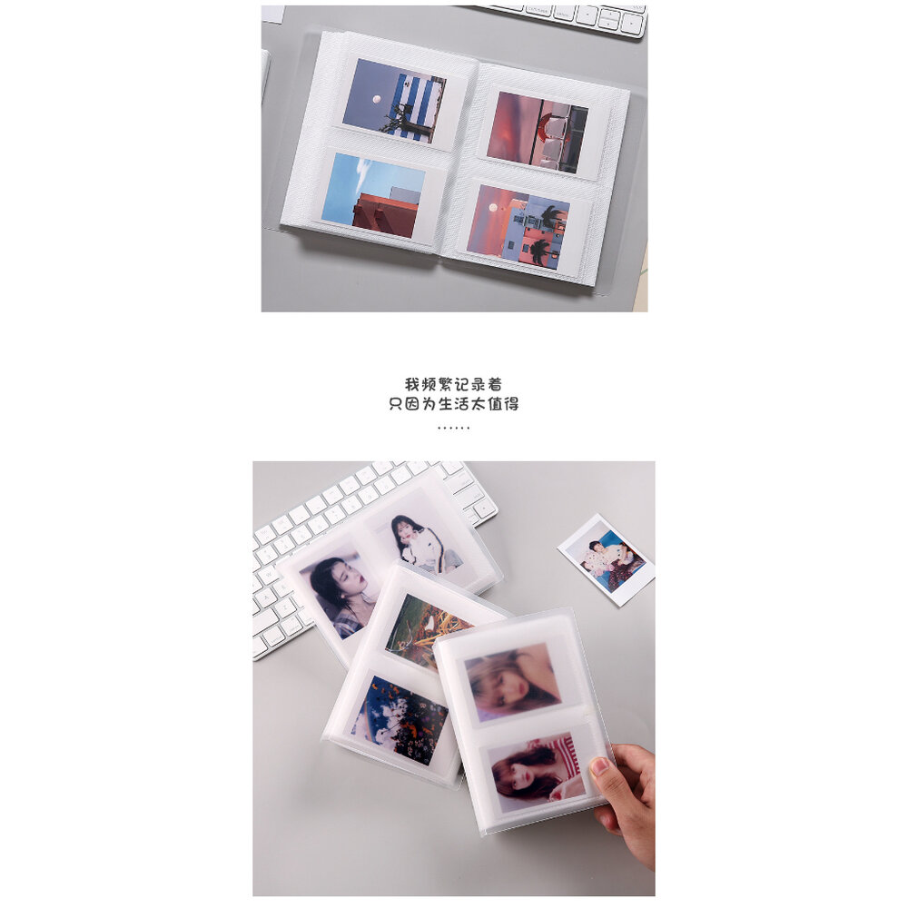 簡約風格 磨砂殼半透封面 拍立得相本 悠遊卡 相冊 霧面 防水 MINI Square SQ 方形 相本-圖片-3