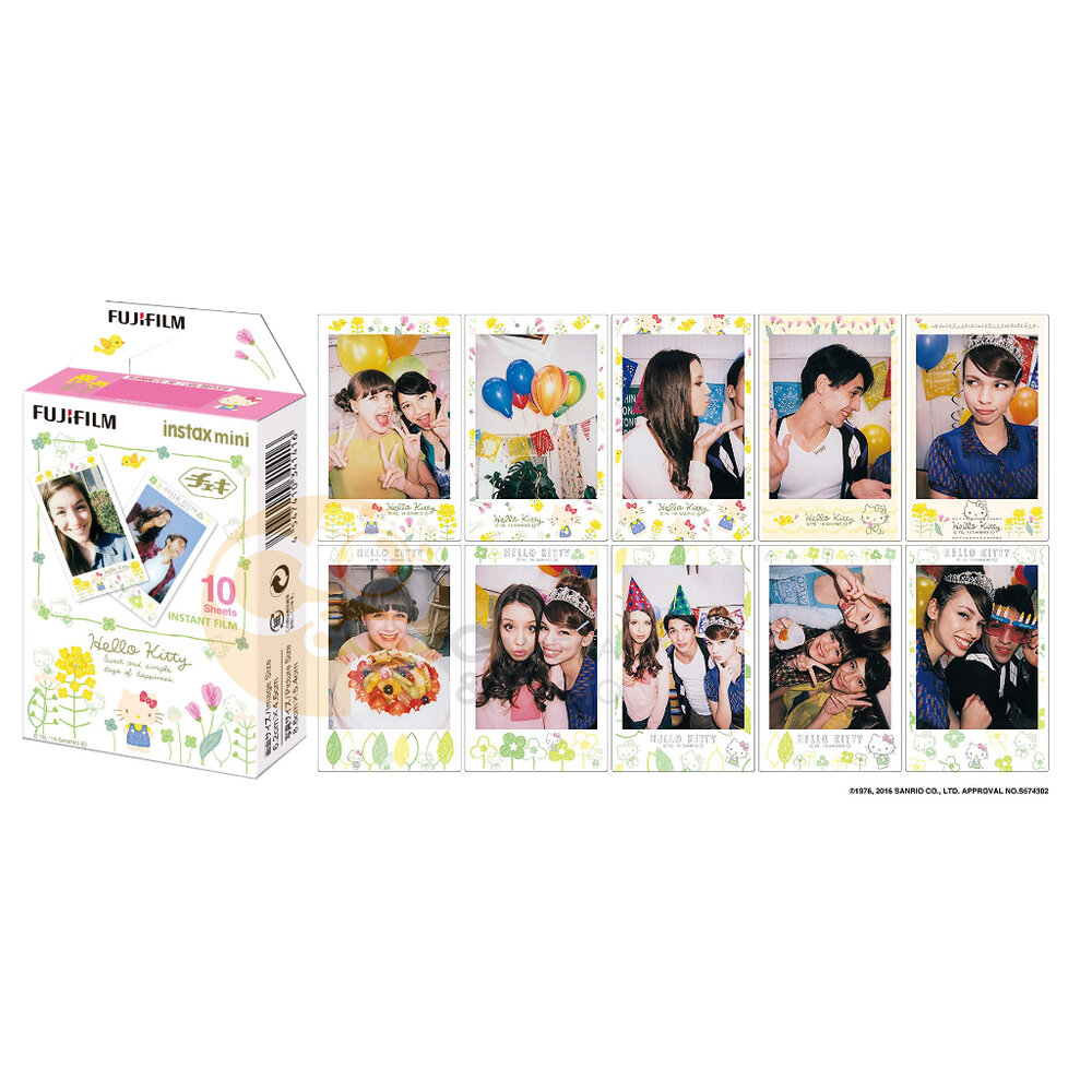 ✨富士📸 Instax Mini Hello Kitty 拍立得 底片 10張入 凱蒂貓插畫邊框 日本原裝 mini機型-圖片-3