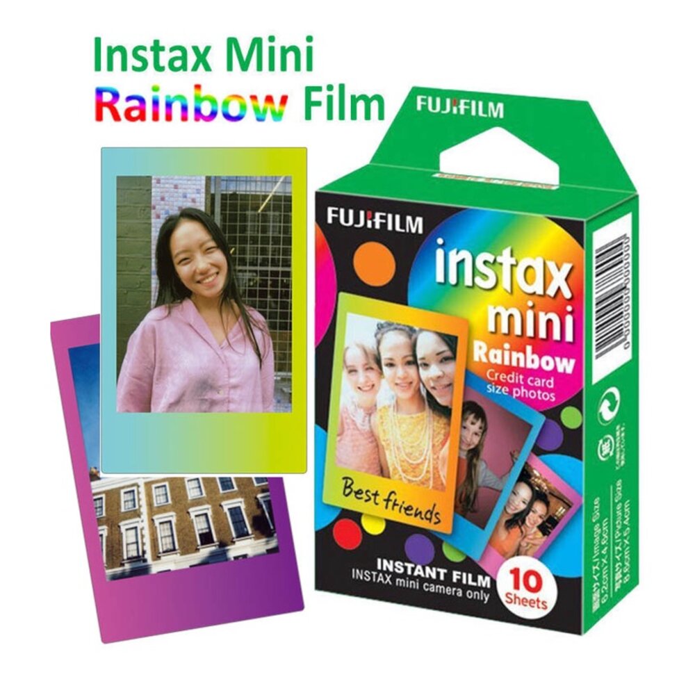 21461607043-💯正品📸 FUJIFILM Instax mini 富士 拍立得 卡通 彩色 底片 彩虹漸層 RAINBOW