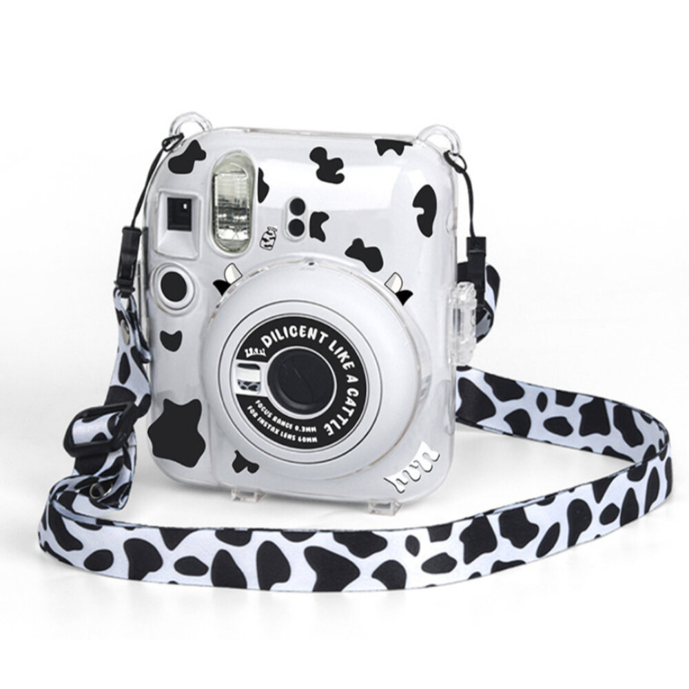 📷現貨 富士 instax mini 12 專用水晶殼 保護殼 mini12 透明/貼紙彩繪版 附風格背帶-圖片-1