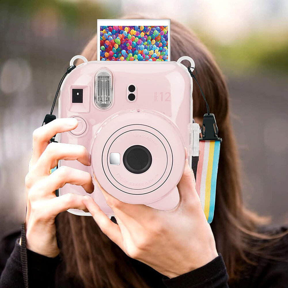 📷現貨 富士 instax mini 12 專用水晶殼 保護殼 mini12 透明/貼紙彩繪版 附風格背帶-圖片-11