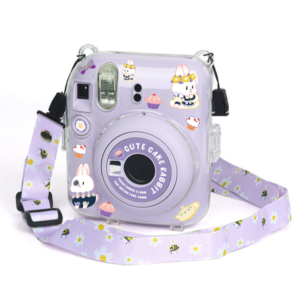 📷現貨 富士 instax mini 12 專用水晶殼 保護殼 mini12 透明/貼紙彩繪版 附風格背帶-圖片-5
