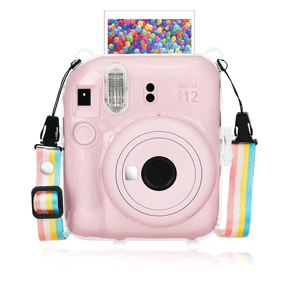 📷現貨 富士 instax mini 12 專用水晶殼 保護殼 mini12 透明/貼紙彩繪版 附風格背帶-圖片-6